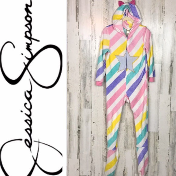 Jessica Simpson rainbow hooded onesie - Picture 1 of 4